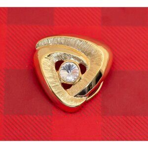 Vintage Mid Century Triangle Diamond Gold Tone Clip - O15